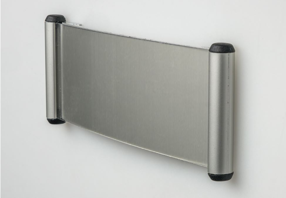 plaque de porte galbée personnalisable en aluminium