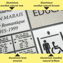 alu anodisé mat, brillant, brossé et alu brut