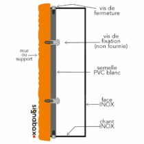 lettre boitier non lumineuse en inox fixation sur semelle PVC pour enseigne