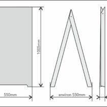 TROTLIGHT dimensions CHEVALET STOP TROTTOIR LUMINEUX autonome clignotant exclusivité signabox